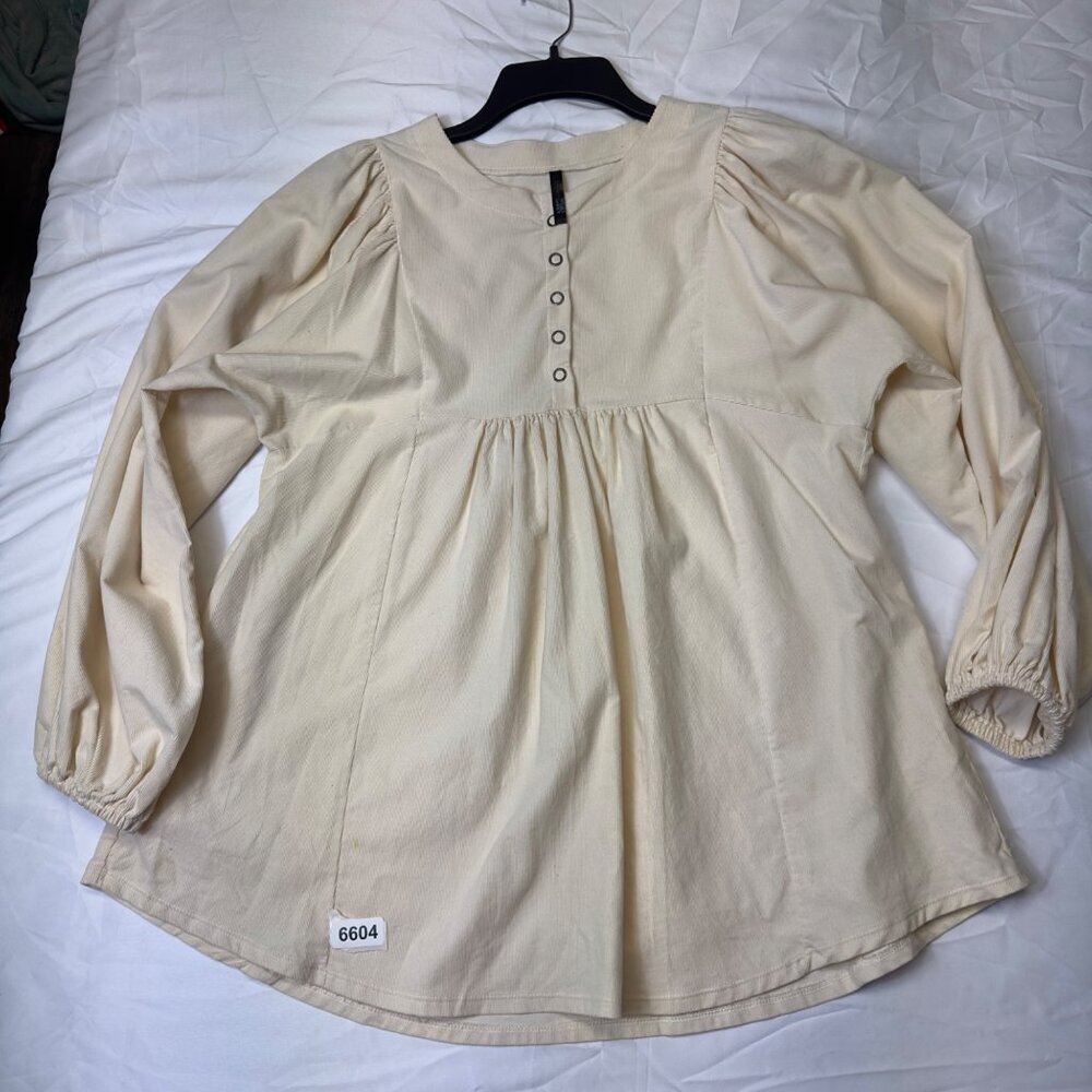 J.W TUNIC LARGE OFF WHITE 100% COTTON EUC